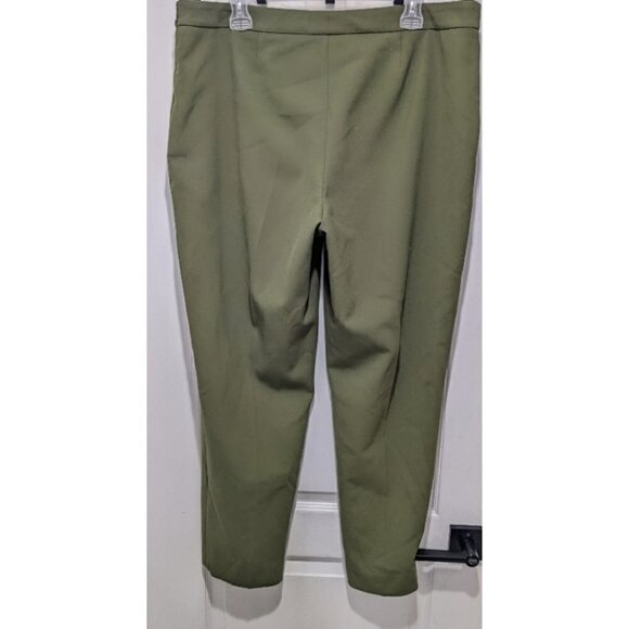 New Hugo Boss | Tiluna Side-Zip 2 Slim-Leg Ponte Cropped Trousers in Green - Picture 4 of 9